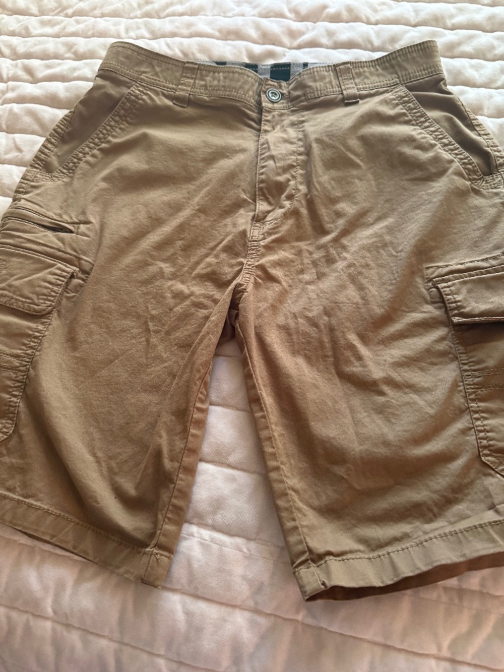 iron cargo shorts tan  32 cotton/span